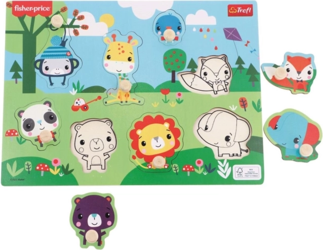 Fisher-Price’i puidust sobitamisplaat "metsloomad"
