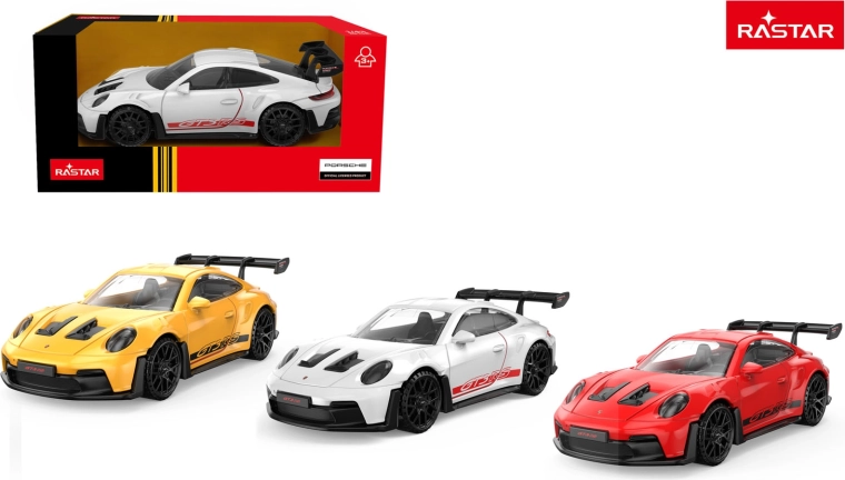 Metallist mänguauto Rastar Porsche 911 GT3 RS 1:43 valge – 1 tk