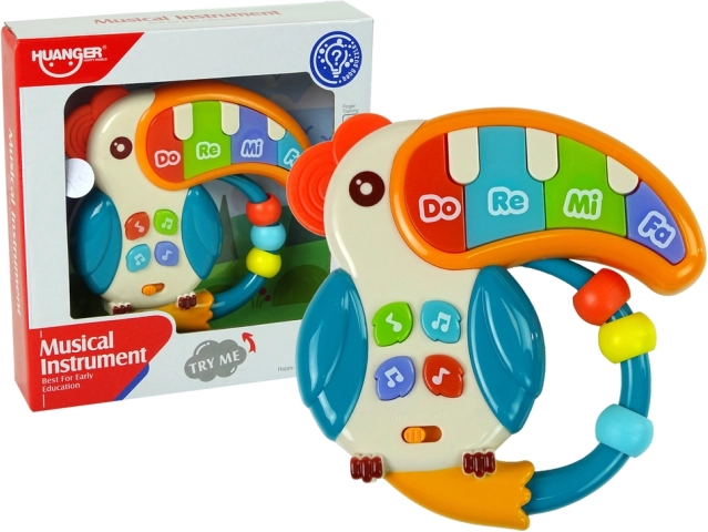 Musical Parrot Piano Sounds Lights Beads