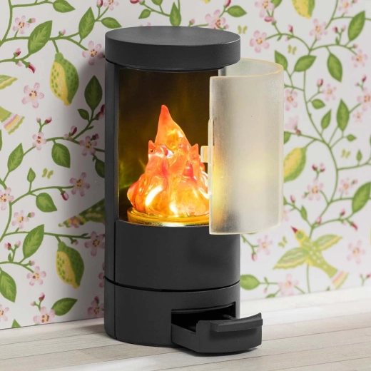 LED fireplace with a realistic flame effect