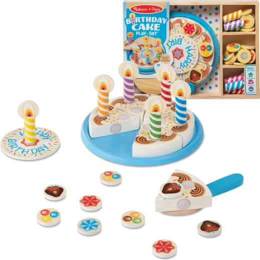 Puidust lõigatav sünnipäevatort tarvikutega 34 osa MELISSA & DOUG