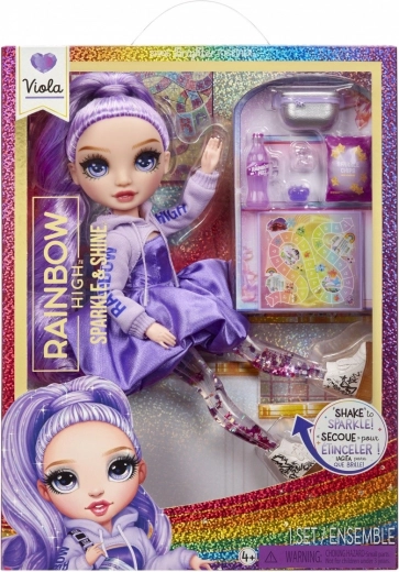 Nukk Rainbow High Sparkle & Shine Viola lillade juustega