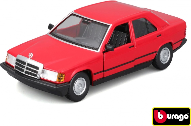 Bburago 1:24 Plus metallist automudel 1987 Mercedes-Benz 190E punane