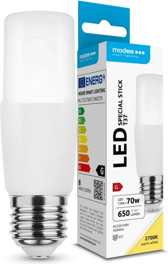 LED Bulb Modee Lighting Stick T37 7.9 W E27, warm white, 650 lm