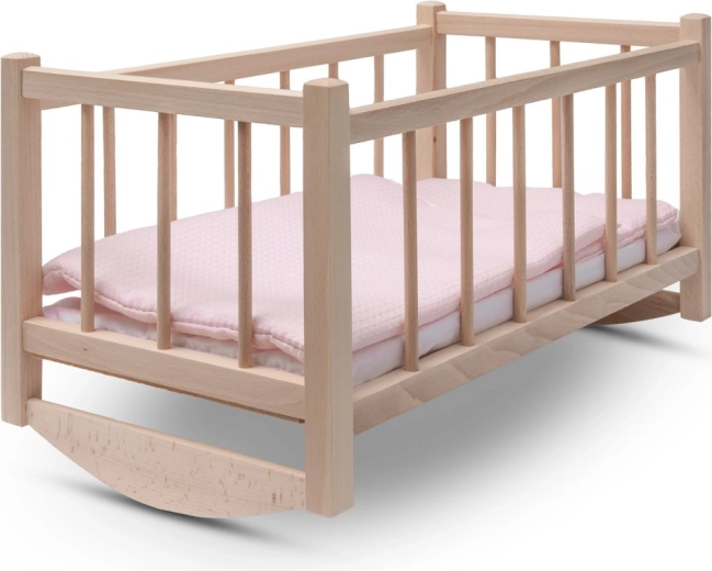 Wooden cradle for dolls with bedding Baby Mix