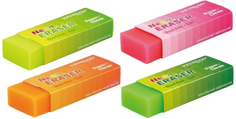 Neon eraser KEYROAD, soft and lint-free
