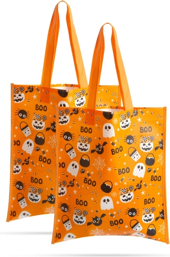 Halloweeni kinkekottide komplekt, oranž, 27 × 31 cm, 2 tk