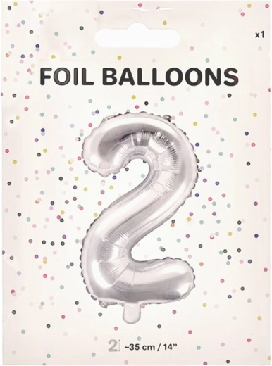 Fooliumõhupall number 2, hõbedane 35 cm