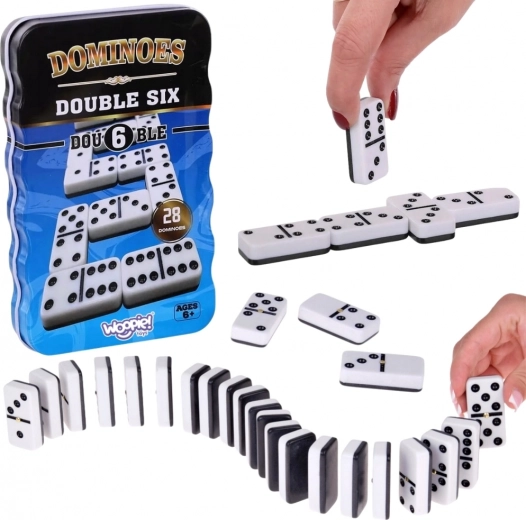 Woopie klassikaline domino – 28 klotsi metallkarbis