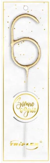 Sparkler number 6, gold 16.5 cm