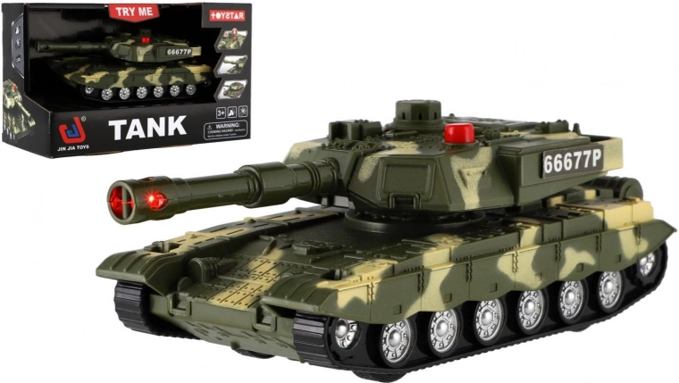 20 cm pikkune plastmassist hoorattaga tank valguse ja heliga