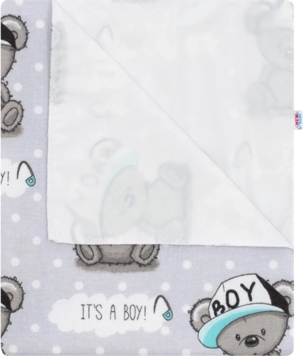 New Baby veekindel flanellist aluslina (poisi motiiv)