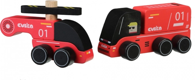 CUBIKA tuletõrje – puidust auto helikopteriga
