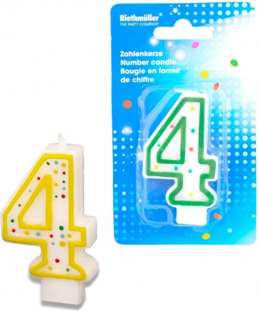 Cake Candle Number 4, 7.3 cm