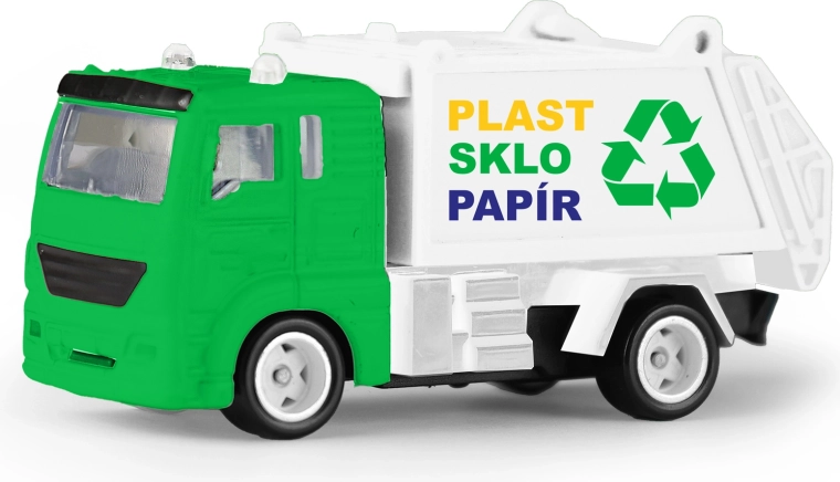 Metal Garbage Truck Toy 7 cm with Opening Bed
