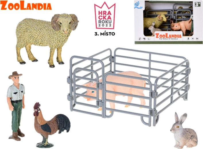 Zoolandia – jäär ja siga tarvikutega, talufarmi figuuride komplekt