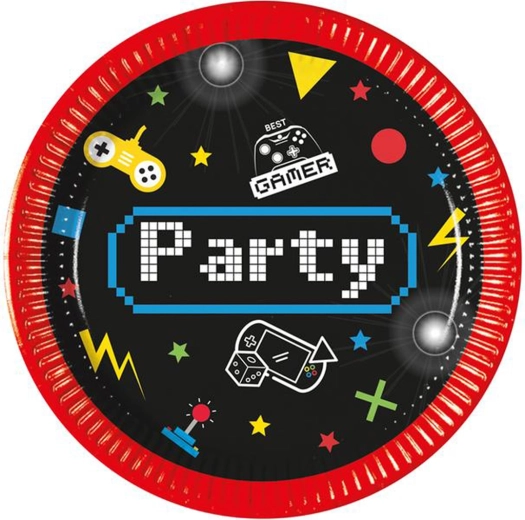 Pabertaldrikud Gamer 20 cm, 8 tk