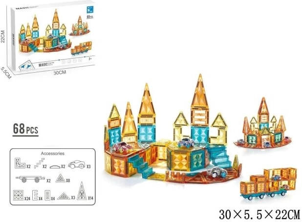 Magnetic Building Set, 68 Pieces