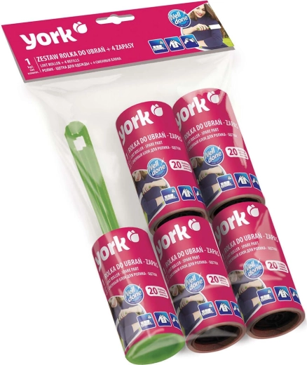 Clothing lint roller, 20 sheets + 4 replacement rolls, mixed colors
