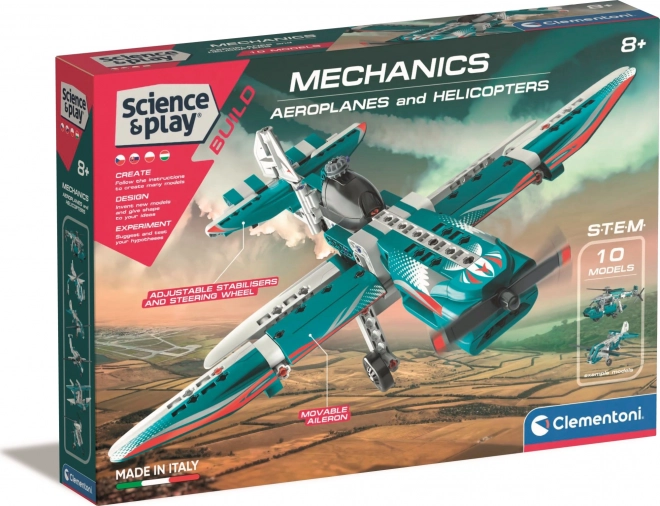 Clementoni Science & Play mehaanikalabor – lennukid ja helikopterid 10 ühes