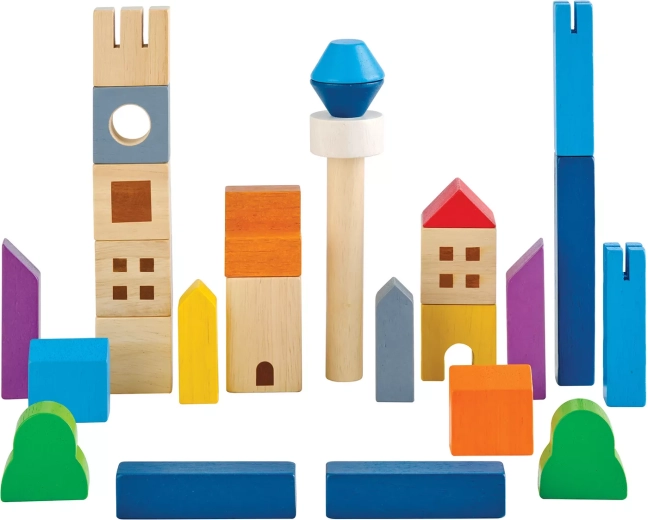 PlanToys puidust ehitusklotsid linnas (27 osa)