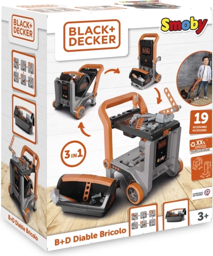 Black+Decker laste töökojakäru 3in1 tööriistakastiga
