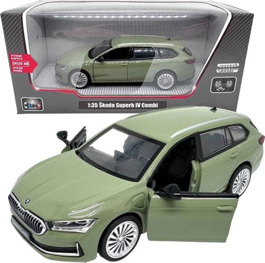 Metallist mudel Škoda Superb IV Combi 1:35 roheline