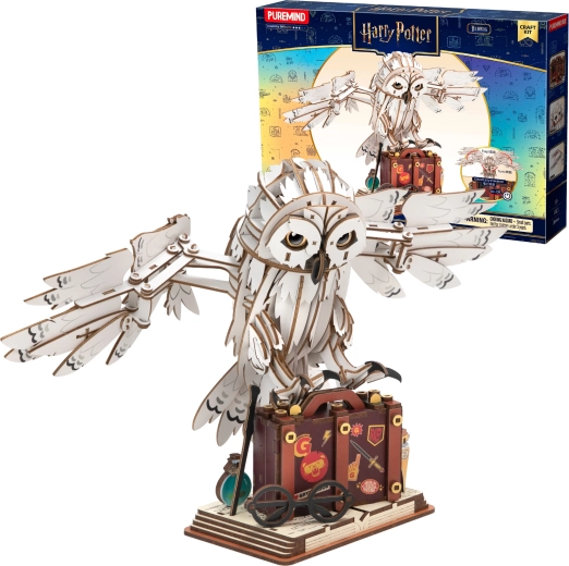 Puremind Harry Potter puidust 3D pusle Hedwig liikuvate tiibadega