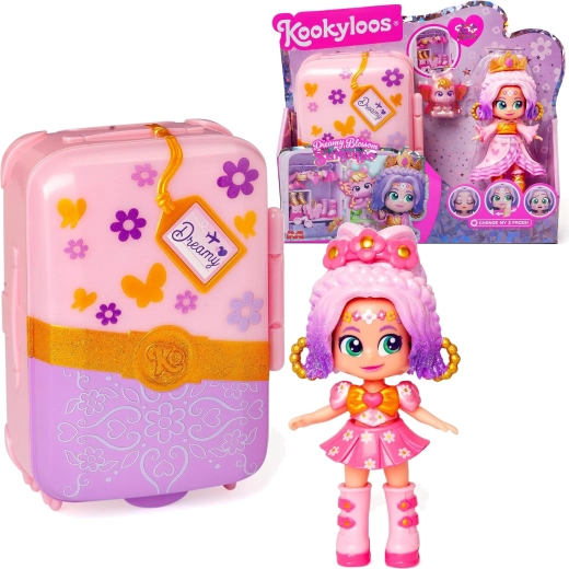 KookyLoos Dreamy Blossom suitcase with a figure and accessories