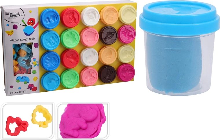 Plastiliinikomplekt topsides 20 tk (55 g) koos 42 tarvikuga