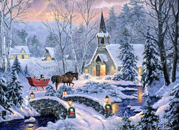 Norimpex teemantmaal „Jõulusõit vankriga“ 80 × 40 cm