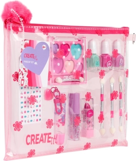 Practical transparent pouch with flowers