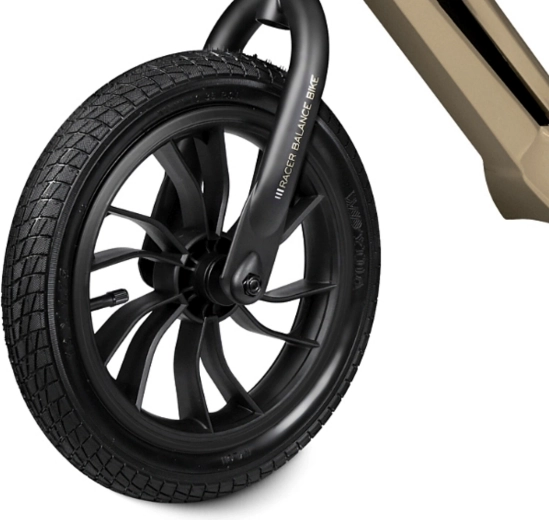 12" inflatable tires for a stable ride