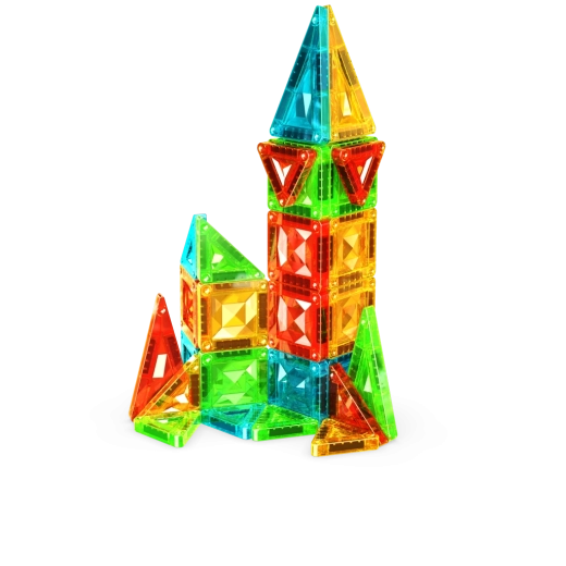 Creative building with transparent “gem” pieces