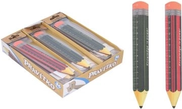 Wooden pencil-shaped ruler 12 cm