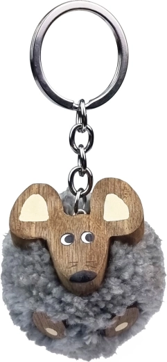 Wooden Keychain Pompon Mouse 2Kids Toys