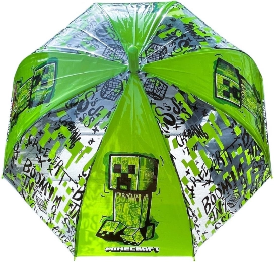 Children's automatic Minecraft green umbrella
