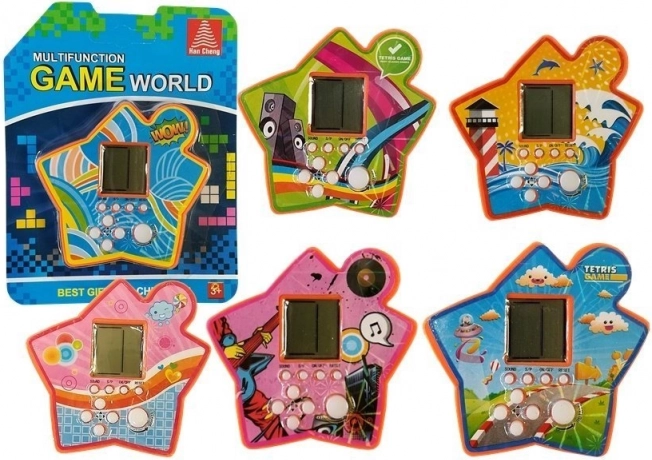 Pocket electronic Tetris game in star shape – orange