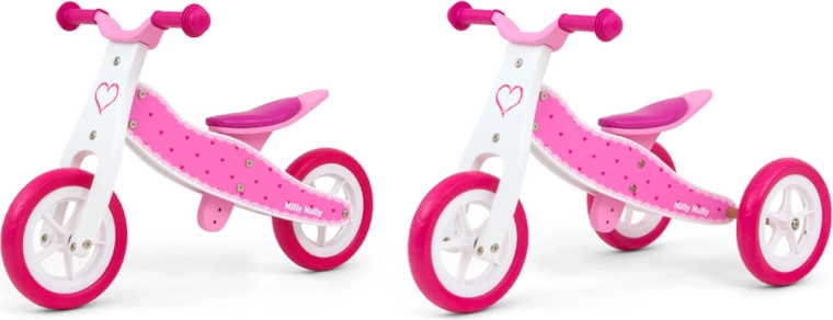 Milly Mally tõukeratas 2in1 Cool Hearts - 1 tk