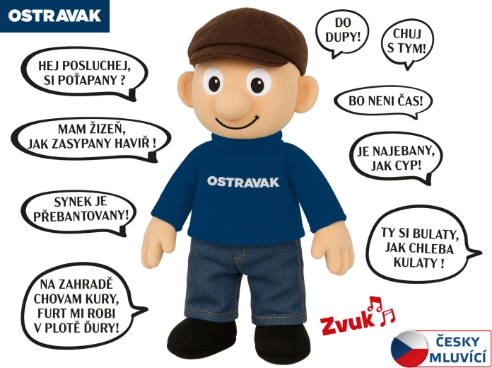 Rääkiv plüüsist nukuke Ostravak 32 cm