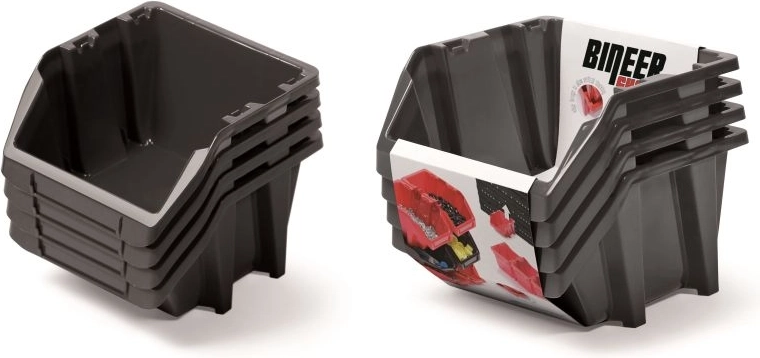 Bineer Short hoiukastide komplekt, 4 tk, 272 × 238 × 236 mm, must