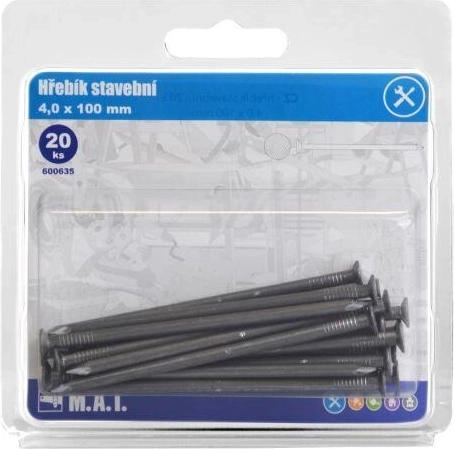 Construction nails 100 × 4 mm, 20 pcs