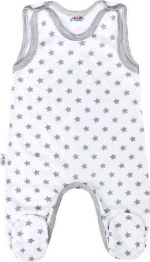 New Baby Classic II Baby Rompers, Gray with Stars