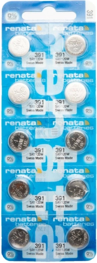 Renata 391 button cell watch battery 1.55 V 50 mAh, pack of 10