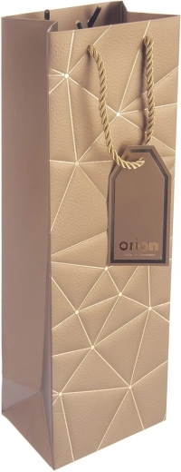 Kinkepaberist veinikott kuldse ruudumustriga 12 × 9 × 36 cm