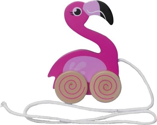 Wooden pull-along flamingo Nature Planet