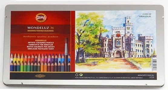 Akvarellvärvipliiatsid Koh-i-noor Mondeluz, 36 tk