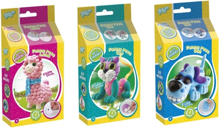 Totum vahust loomad Foam Dough modelleerimismassist – DIY komplekt