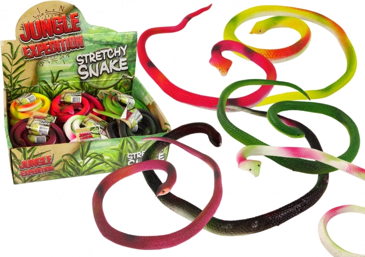 Rubber Stretch Snake 65 cm – realistic toy in 3 colors