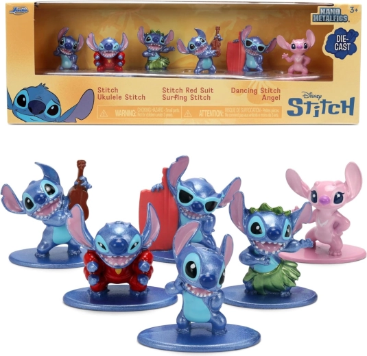Set of Metal Figures STITCH and ANGEL 4 cm – 6 pcs